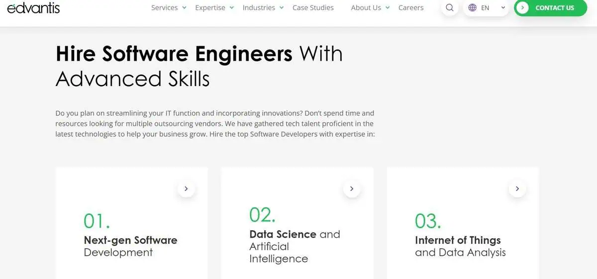 Edvantis webpage