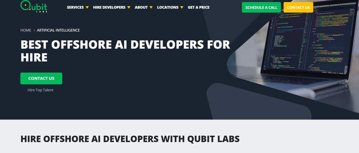 Qubit Labs webpage testimonial