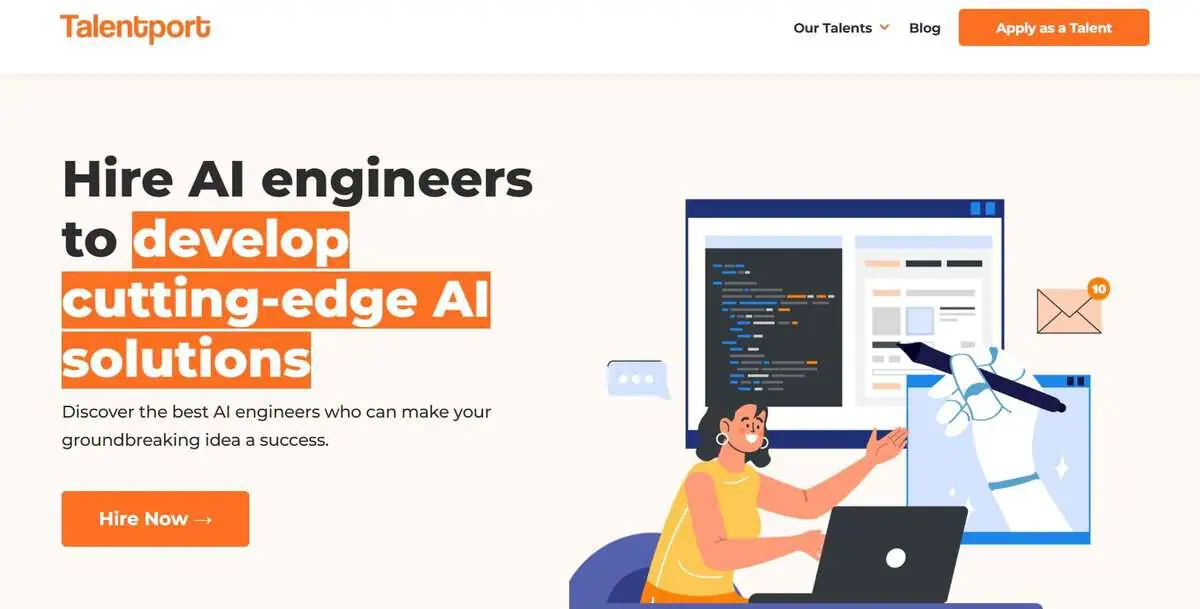 Talentport webpage