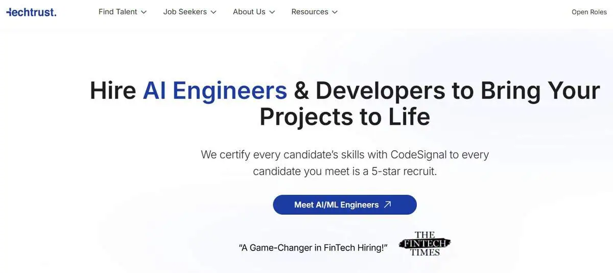 Techtrust webpage