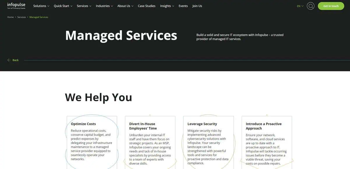 Infopulse webpage