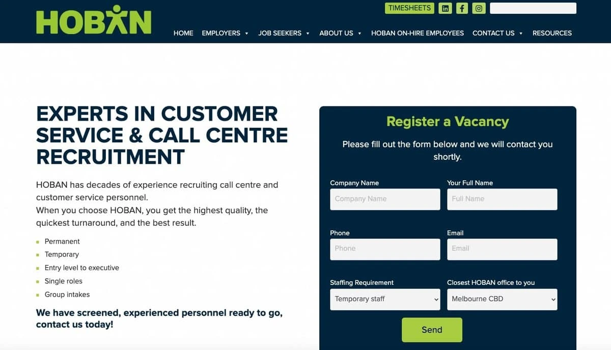 Hoban webpage