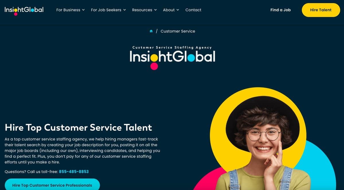 Insight Global webpage testimonial