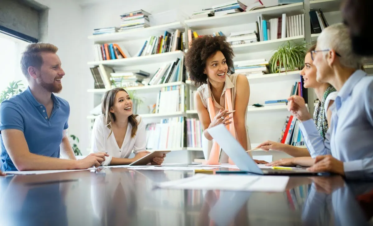 Talent scout recruitment agency members in the meeting