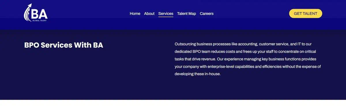  BA Global Talent website