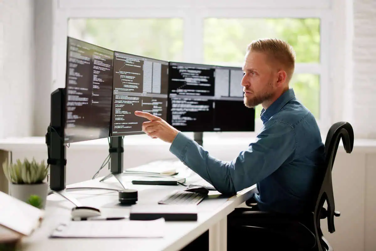 Ruby Developer working in an office