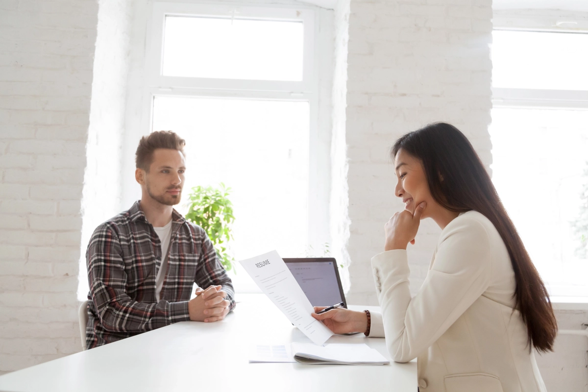 Singapore based Recruiter having an interview