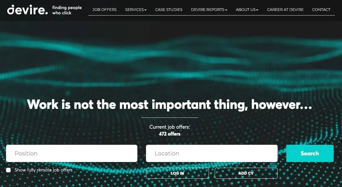 Devire website