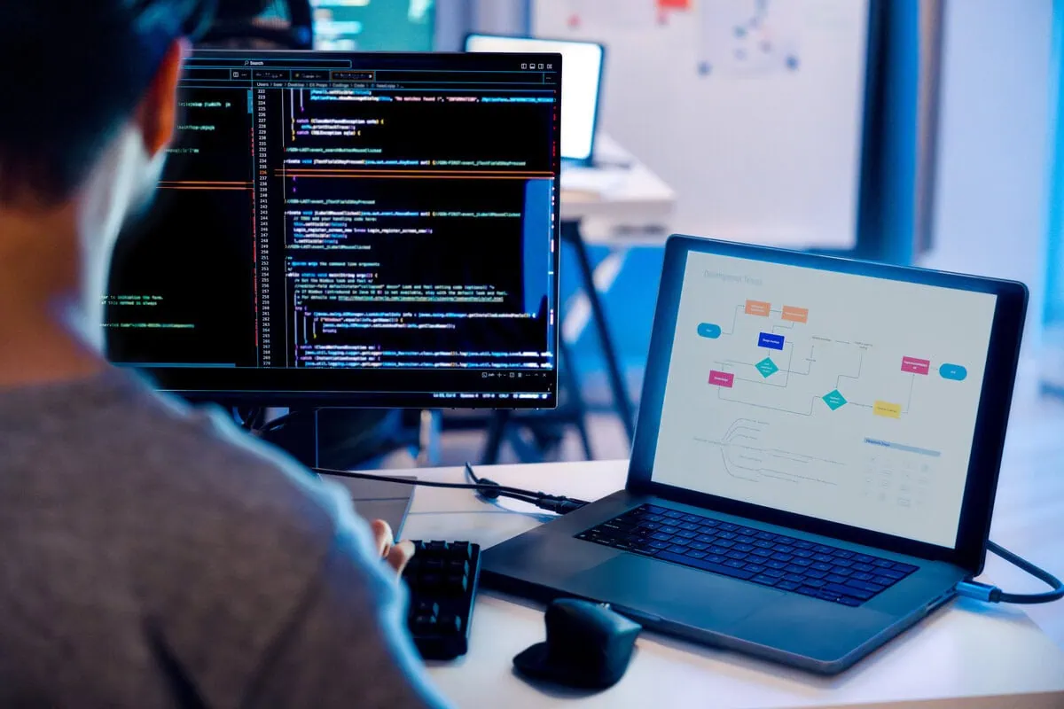 Backend developer coding