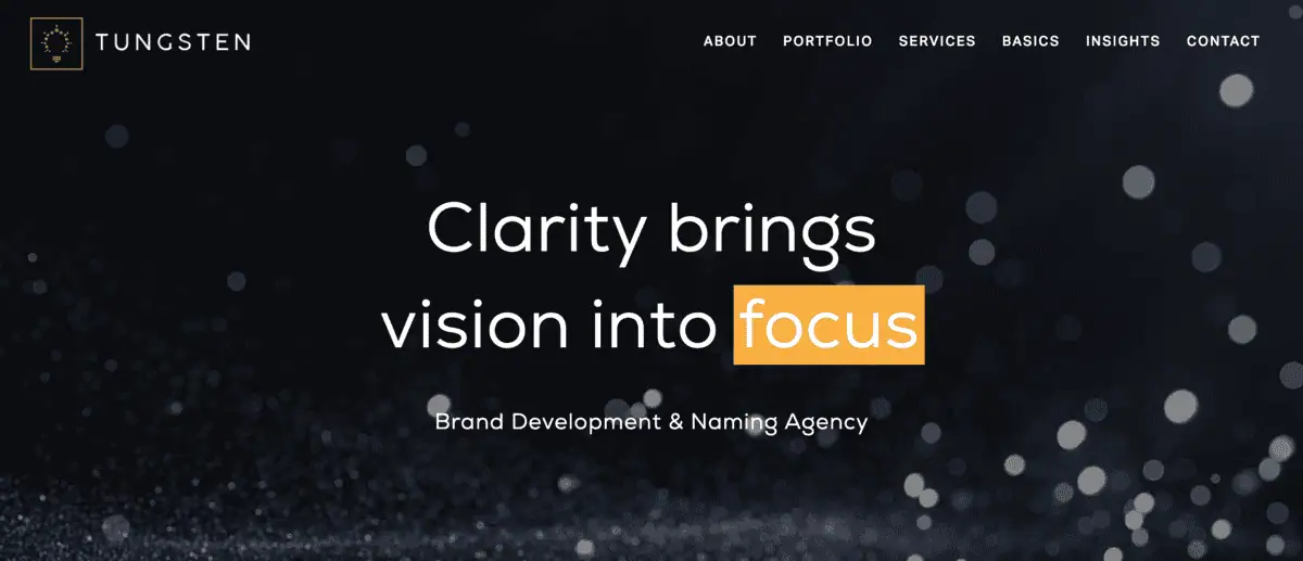 Tungsten Branding website screen