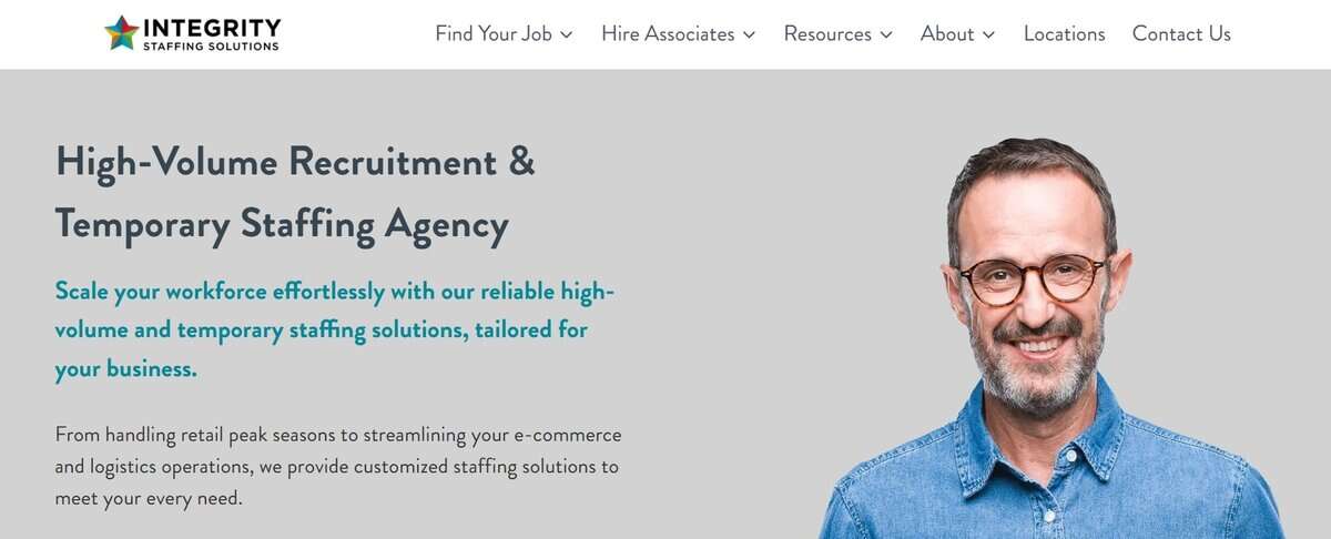 Integrity Staffing Solutions website testimonial