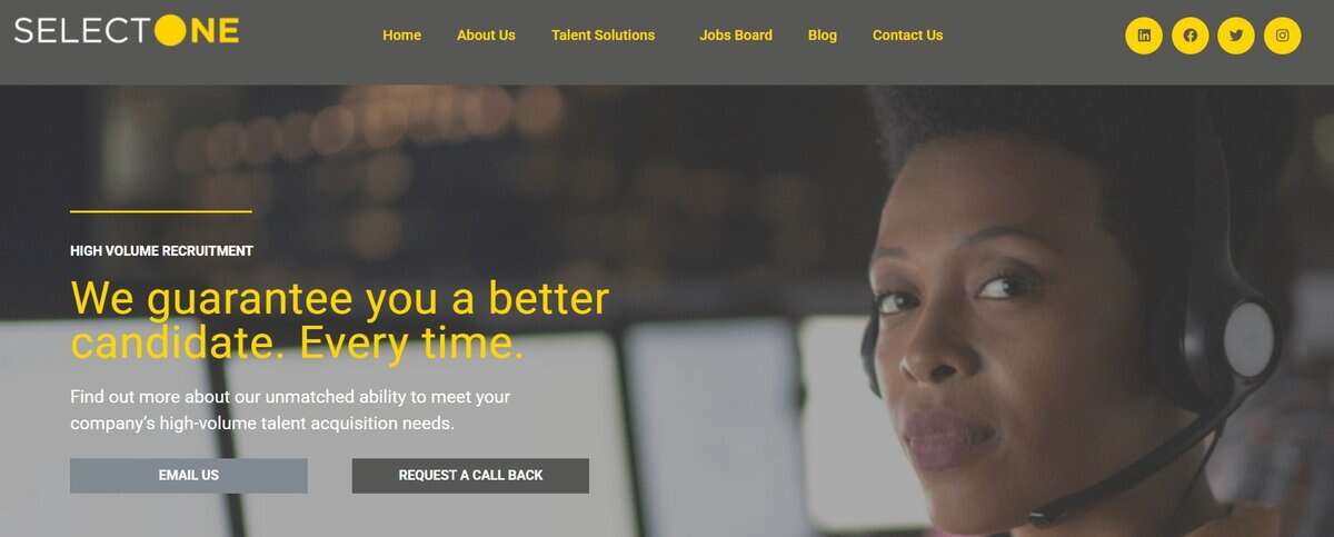 SelectOne Webpage testimonial