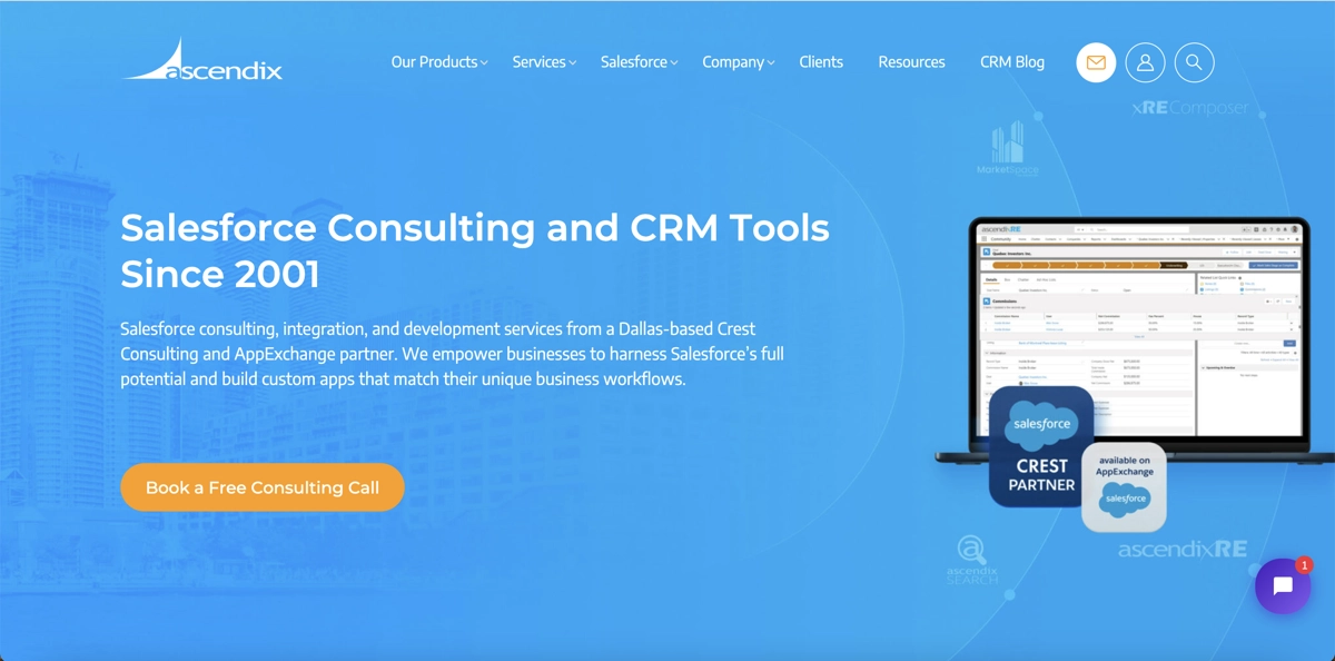 Ascendix website screenshot