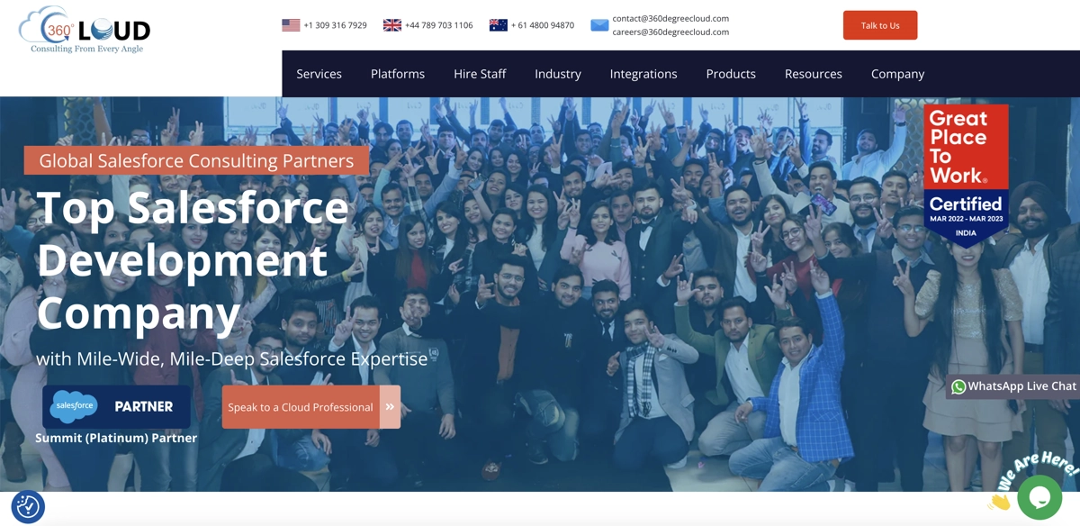 360 Degree Cloud website screenshot