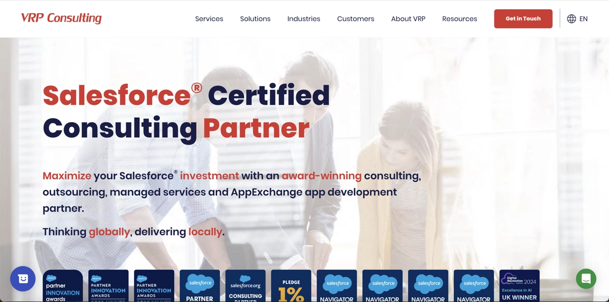 VRP Consulting website screenshot