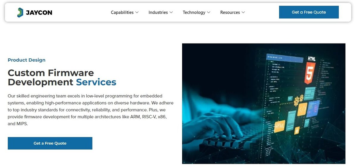 Jaycon Webpage testimonial