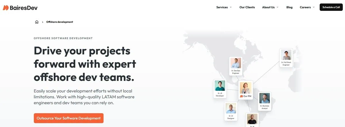 BairesDev website screenshot