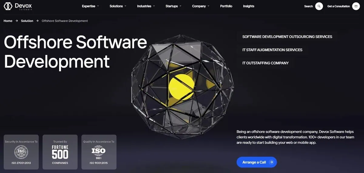 Devox website screenshot