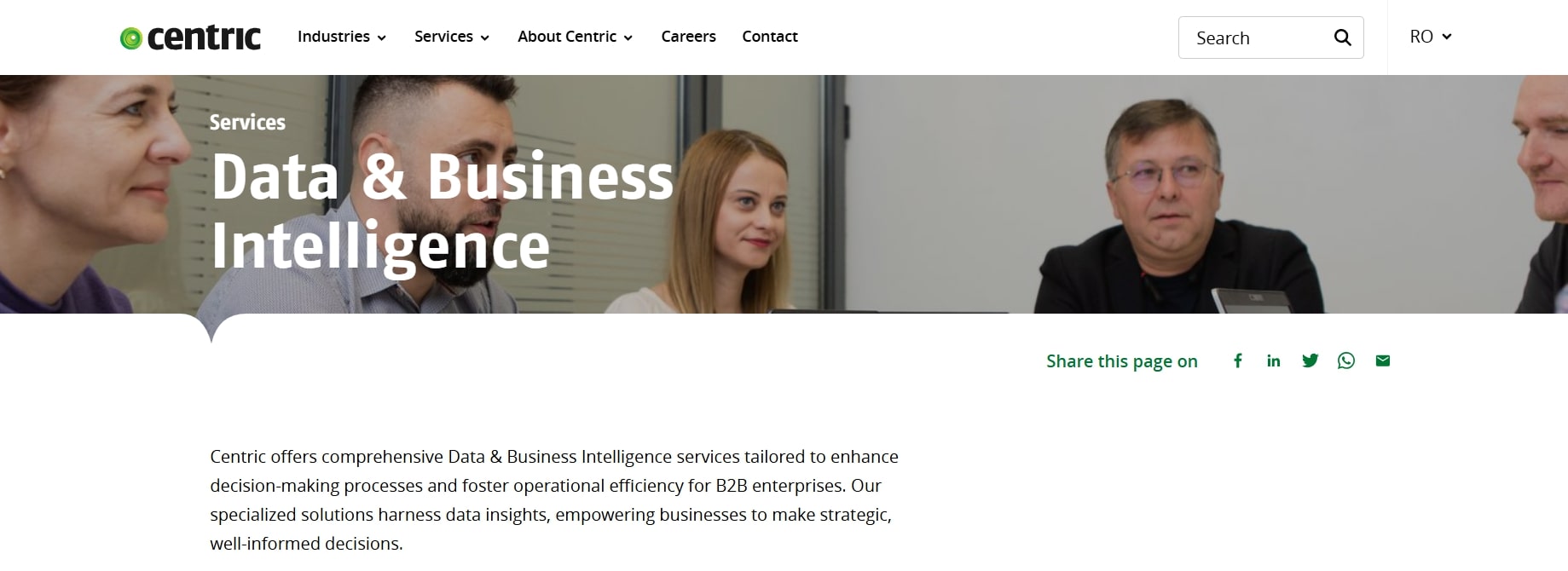 centirc Webpage testimonial