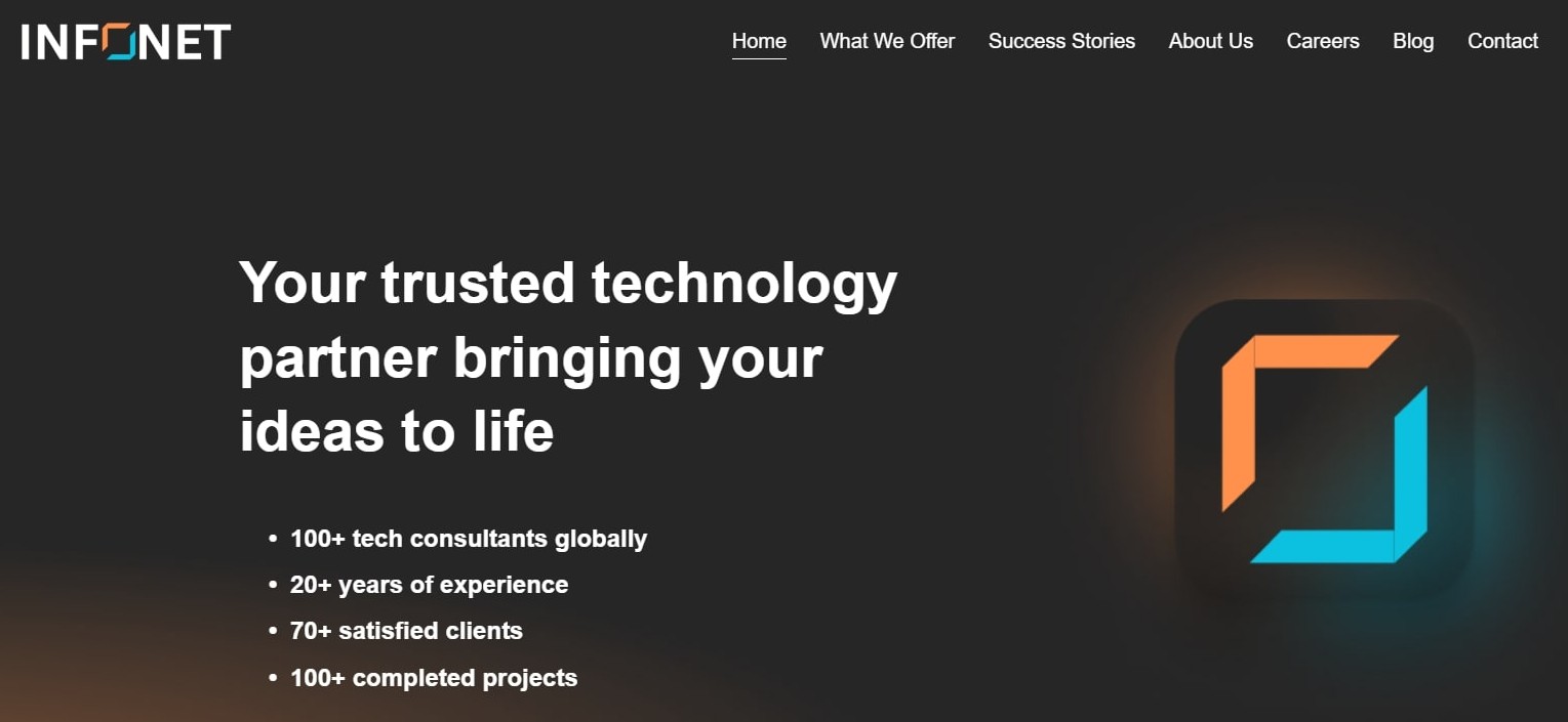 infonet Webpage testimonial