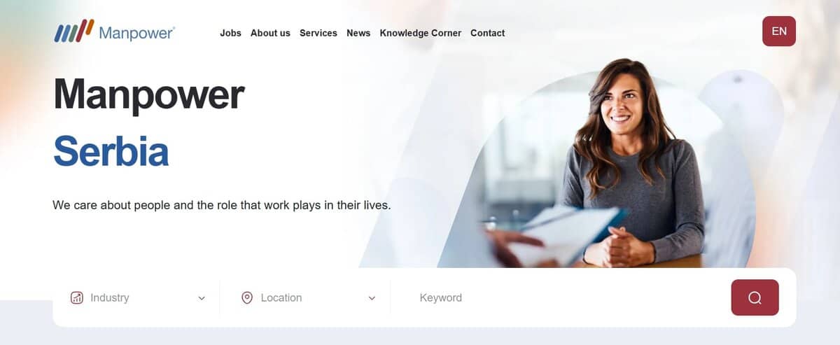 Manpower  Webpage testimonial