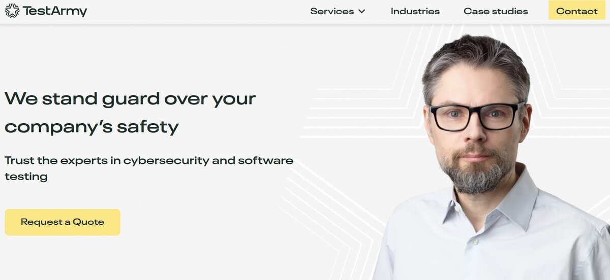 TestArmy Webpage testimonial