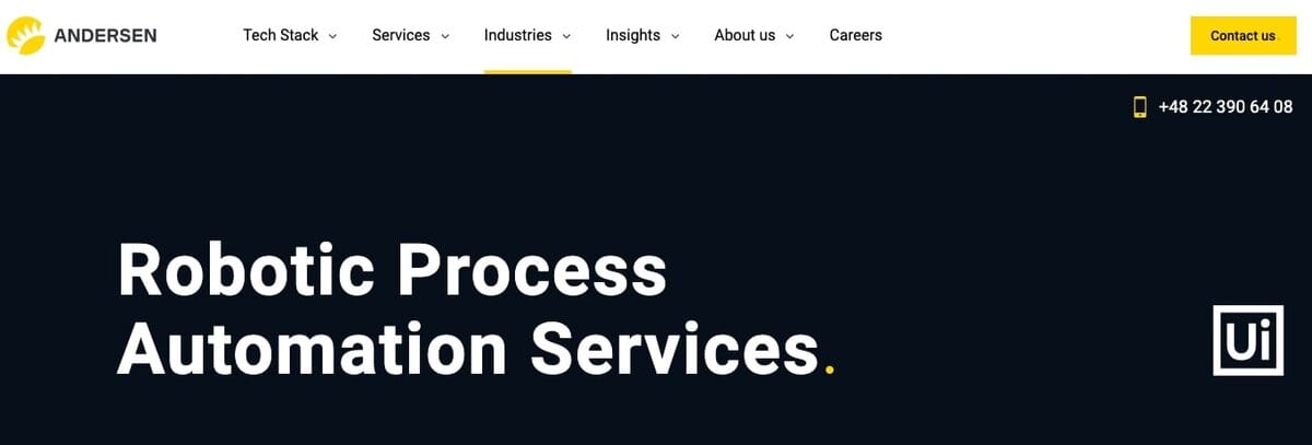 andersen Webpage testimonial