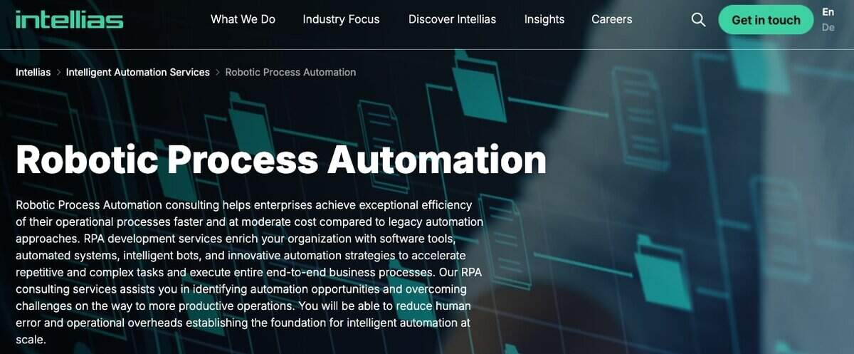 intellias Webpage testimonial