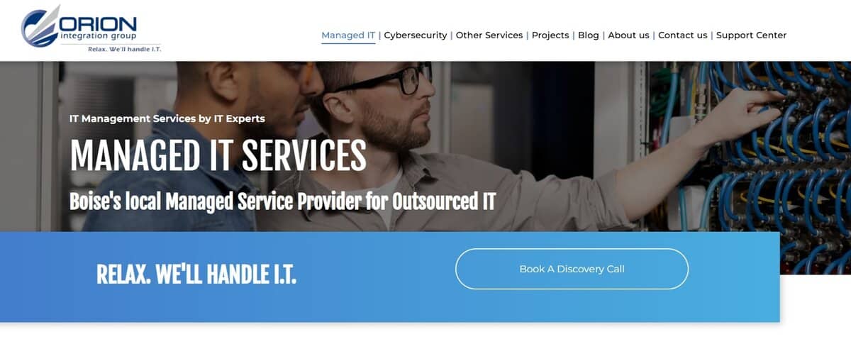 orion Webpage testimonial