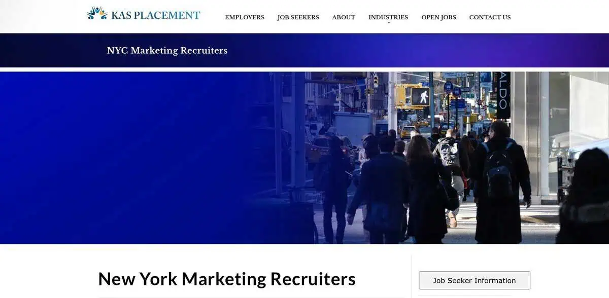 KAS Placement website screen