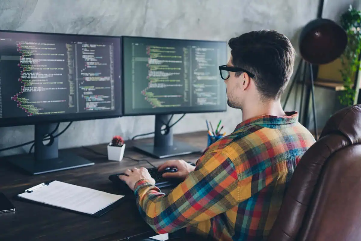 Developer working on computer