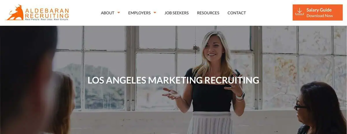 Aldebaran Recruiting website screen