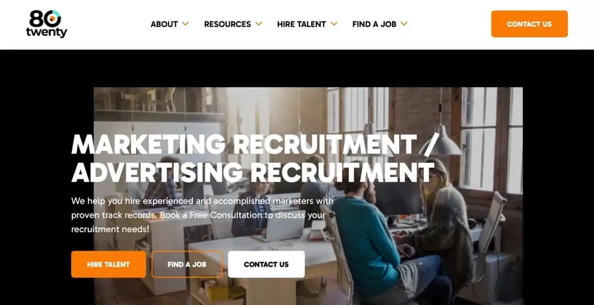 80Twenty website screen