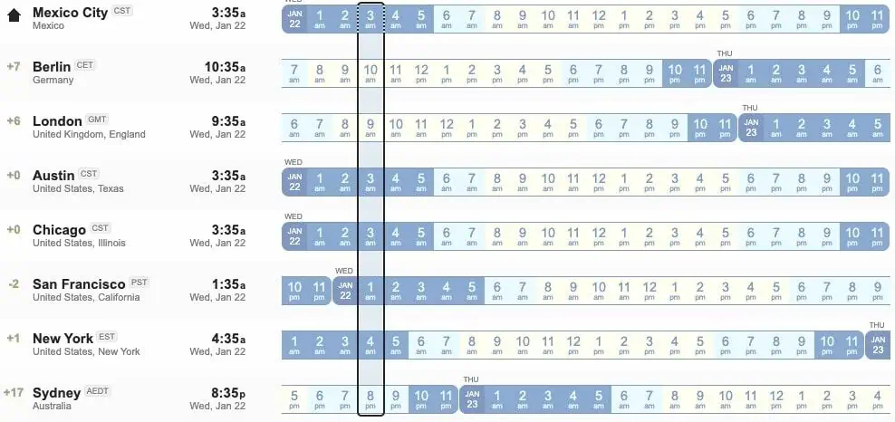 Mexico city and others calendar