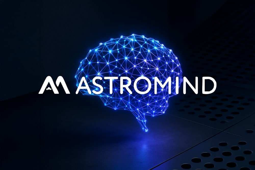 AstroMind logo with tagline Foundation Models for the Physical World, against a starry night sky. testimonial