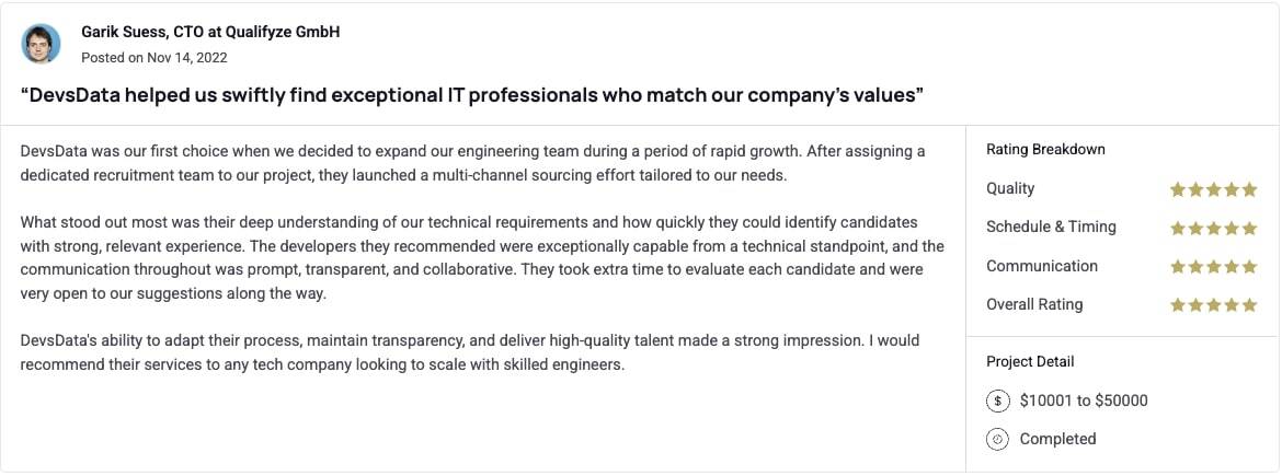 Qualifyze Testimonial testimonial