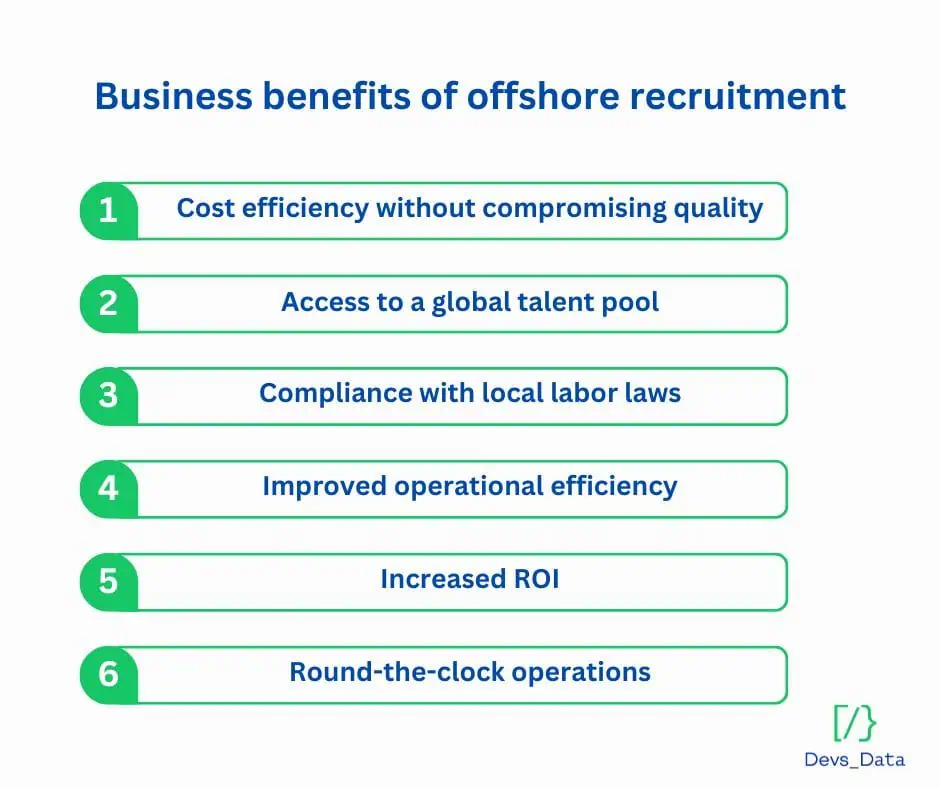 Business benefits of offshore recruitment
