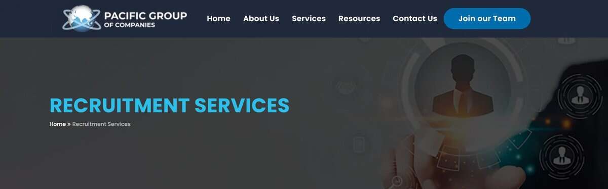 Pacific Group of Companies<br />
website testimonial