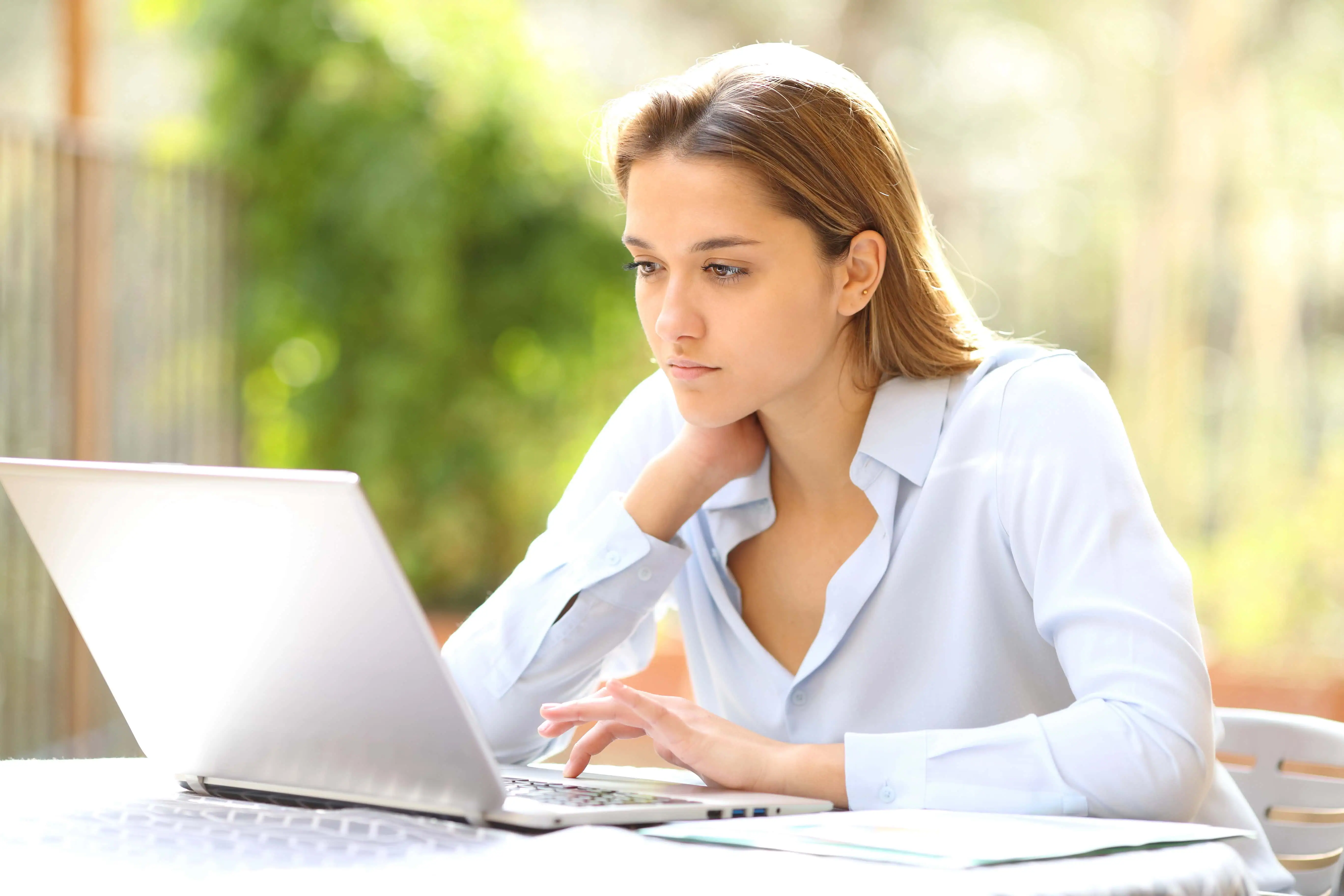 Woman working with laptop
