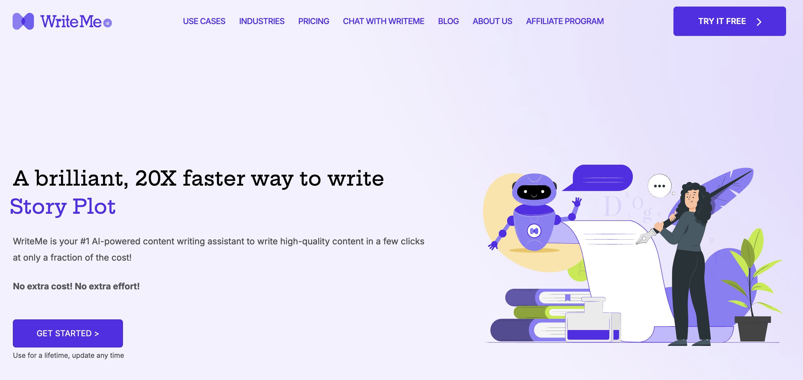 WriteMe.ai website testimonial