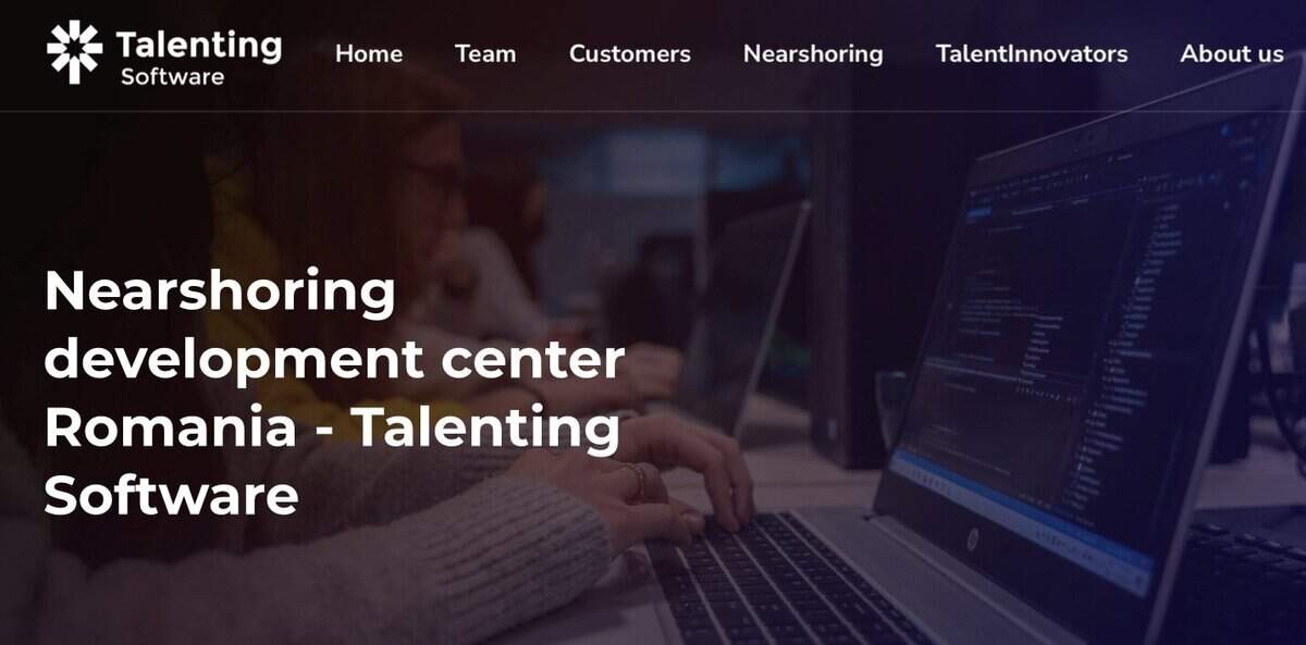 Talenting Software website screen testimonial