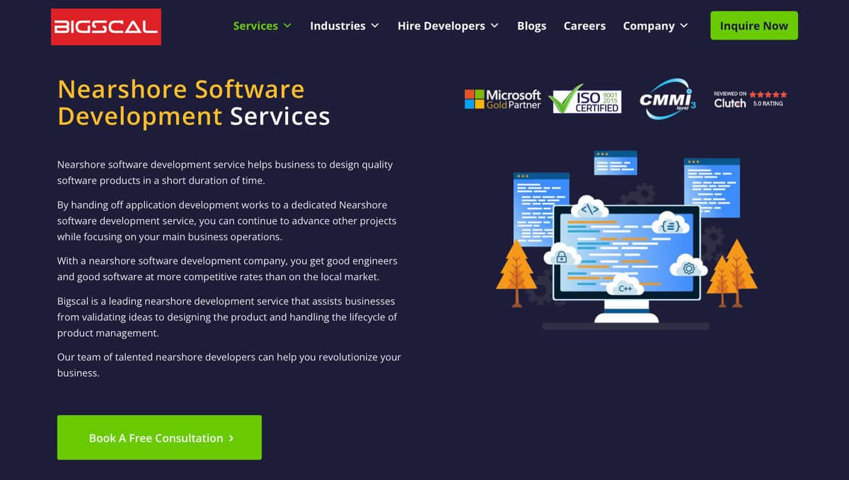 BIGSCAL website screen testimonial