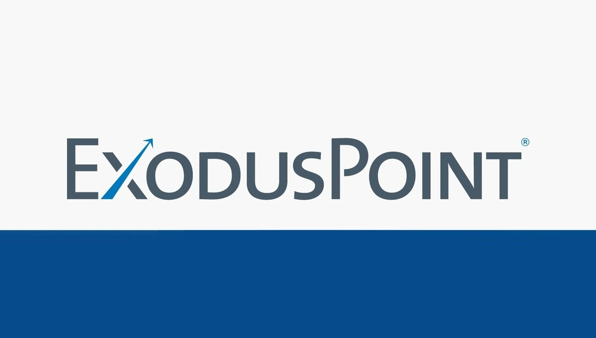 ExodusPoint logo on a blue and white background.