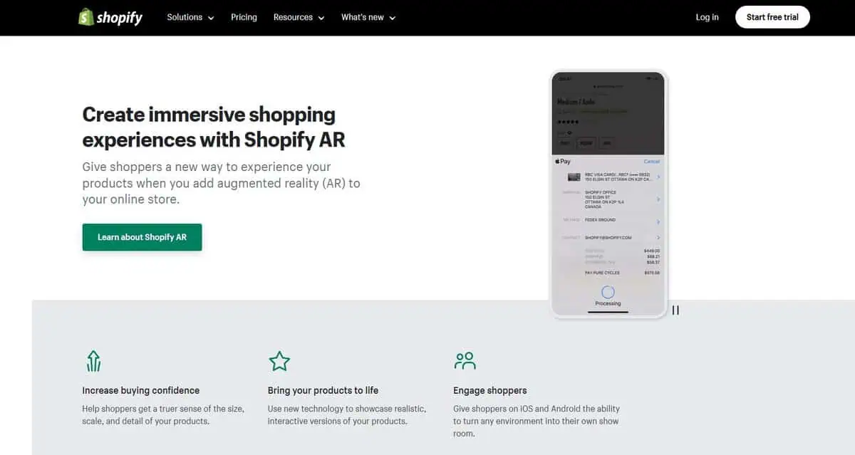 Merchant AR and 3D platforms from Shopify.