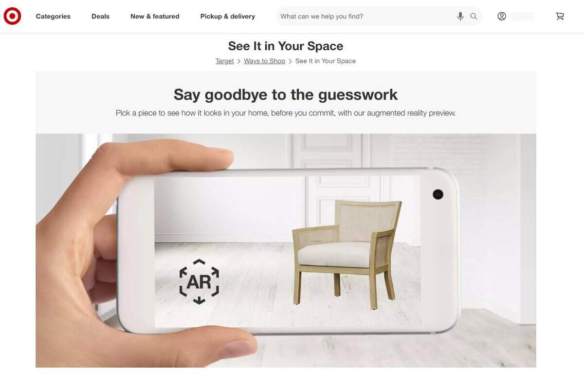 See It in Your Space Web app. testimonial