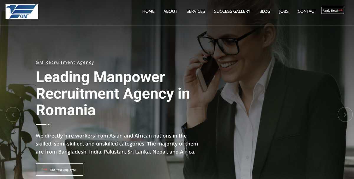 GM Recruitment Agency website. testimonial