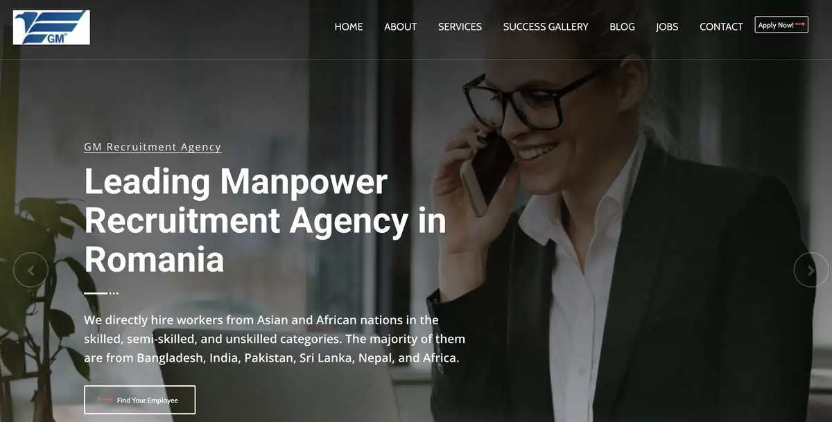 GM Recruitment Agency website.
