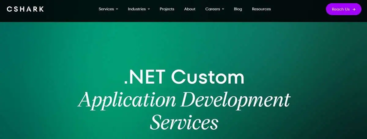 Cshark website: .NET Custom Application Development Services.