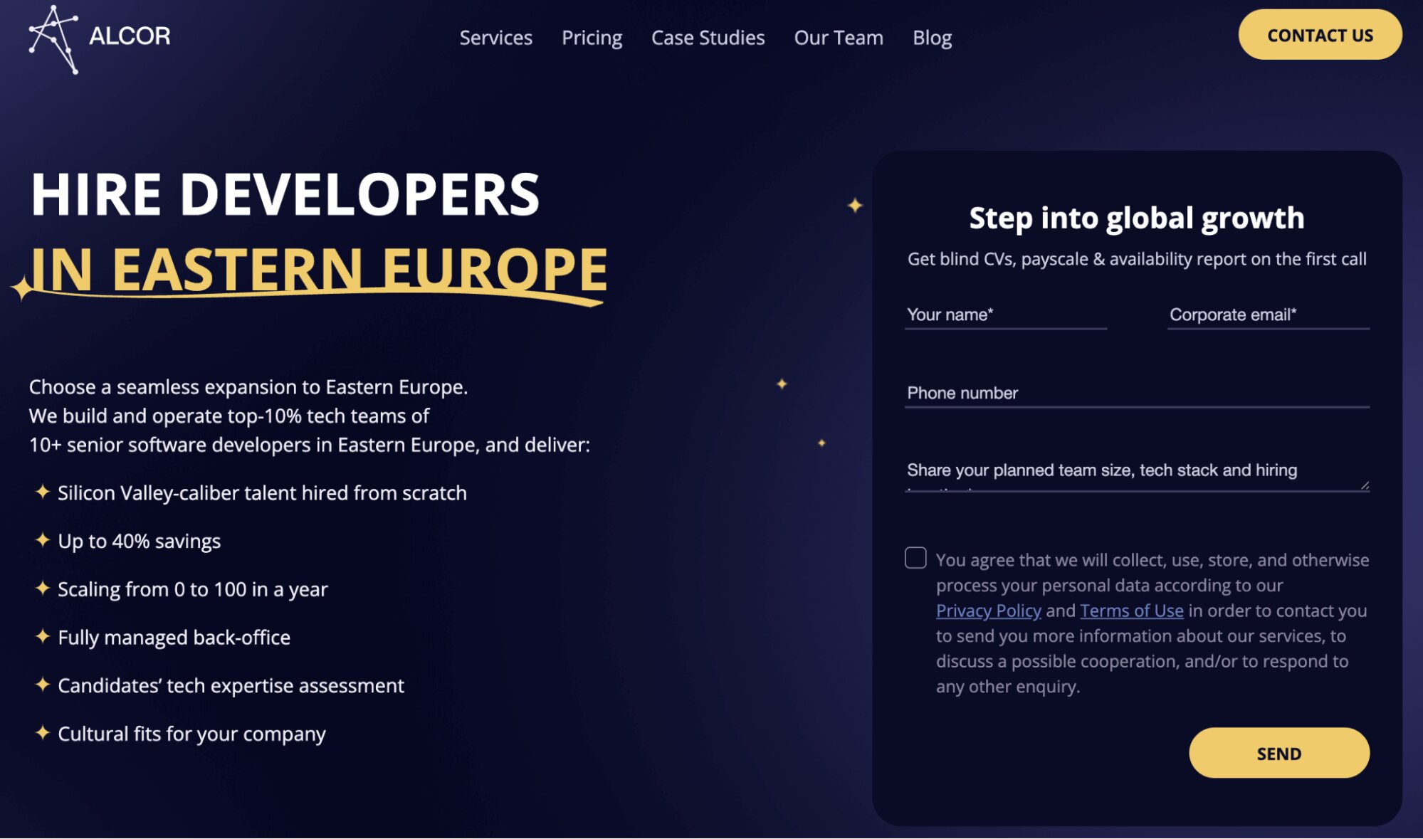 Alcor BPO Website testimonial