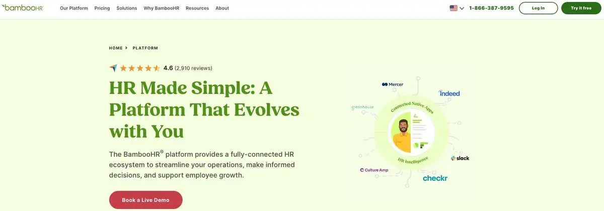 BambooHR website screen